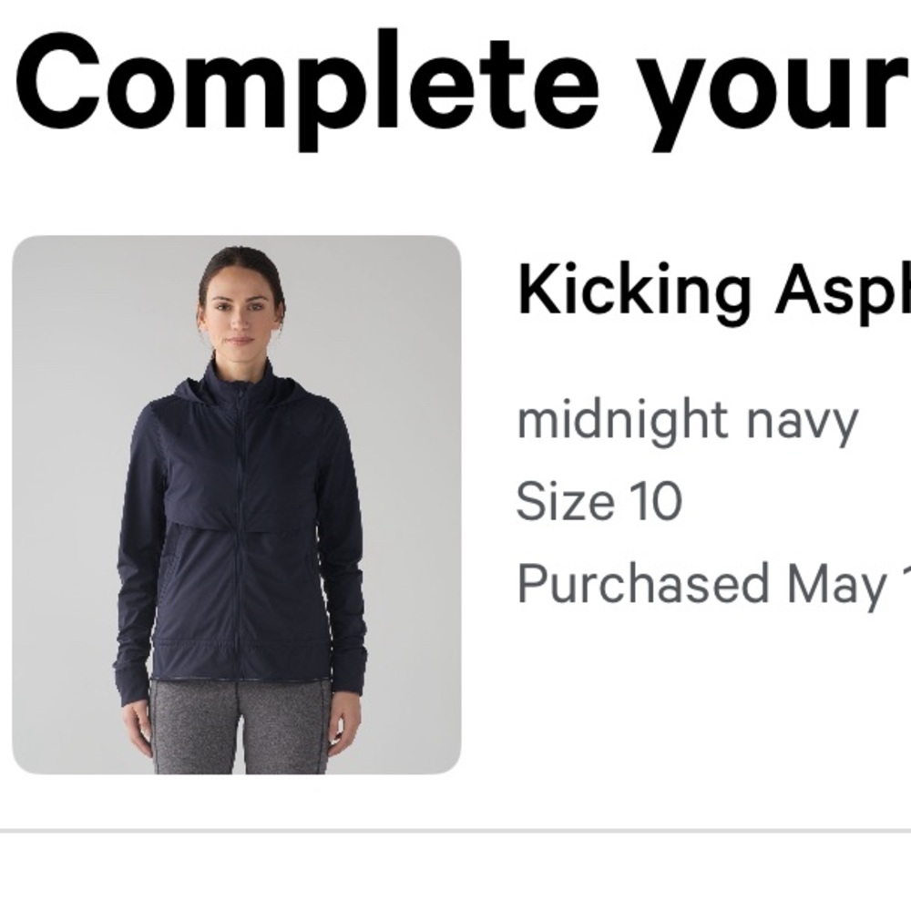 Women’s Lululemon Kicking Asphalt Jacket Sz 10 Midnight Navy